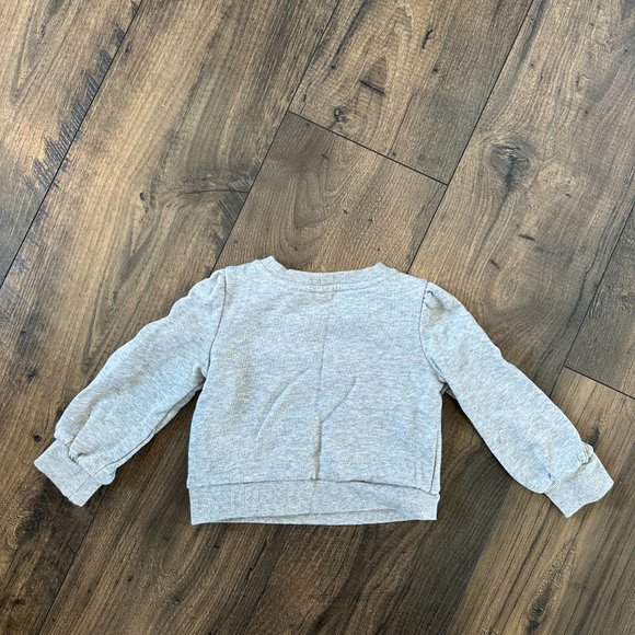 Janie & Jack Girls Bow Gray Sweatshirt - Picture 4 of 4